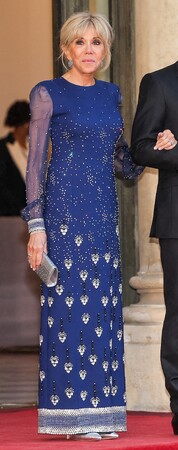 【ルイ・ヴィトン】ブリジット・マクロン仏大統領夫人がデンマーク国王夫妻の公式晩餐会にルイ・ヴィトンを着用し出席