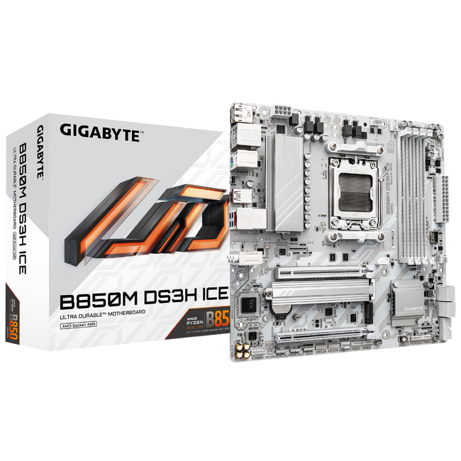 GIGABYTEより AMD B850 チップセット搭載 Micro-ATX 白色マザーボード「B850M DS3H ICE」発売