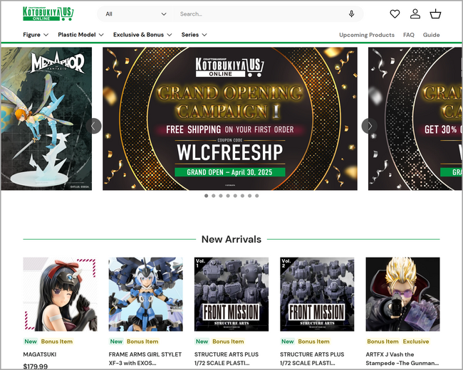 イーライフ、フィギュア・プラモデルのコトブキヤの北米向け公式自社ECサイト開発を支援 - 『KOTOBUKIYA US ONLINE』がグランドオープン、日本コンテンツIP・北米ファンへ直販を開始