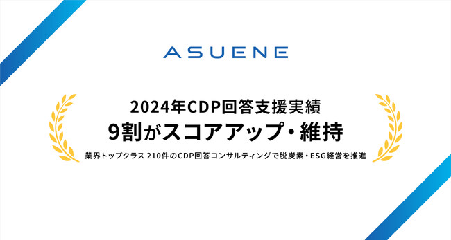 アスエネ、2024年CDP質問書において回答支援先の9割がスコアアップまたは維持を達成
