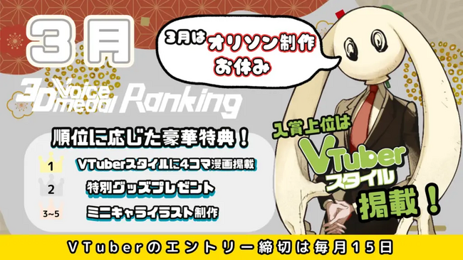 CrossVision、V-tampにおける3月度「ボイスメダル」販売数トップ5のVTuberランキングを発表