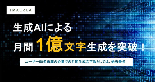 生成AIによる月間1億文字生成を突破！