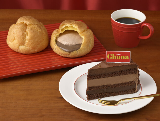 【銀座コージーコーナー】生チョコ＆ムースの贅沢な味わい、　　「＜ガーナ＞濃厚生チョコケーキ」。母の日にはピックのロゴが「haha」になって登場