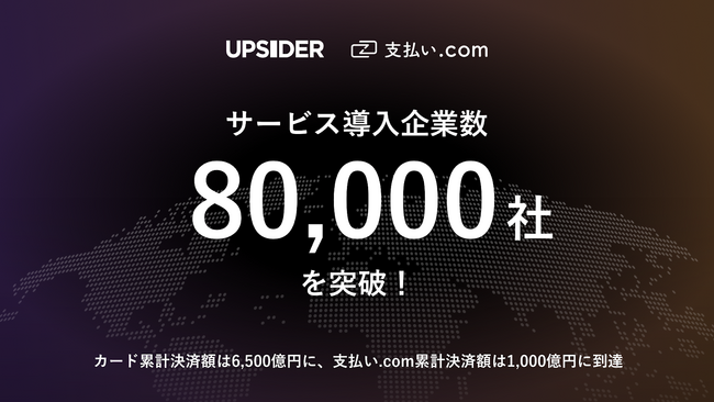 UPSIDER、提供サービスの導入企業数が80,000社を突破