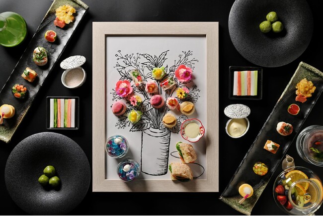 【ザ・プリンス 京都宝ヶ池】テーブルで花が咲く！百花繚乱の和のアフタヌーンティー「Art of Plate 華をかし-絢爛和画-」を販売いたします。