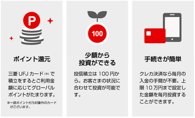 「三菱UFJカード積立（投資信託）」のサービス提供開始へ（4月21日予定）