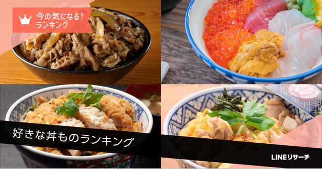 【LINEリサーチ】好きな丼ものの種類TOP3は「牛丼」「海鮮丼」「かつ丼」！
