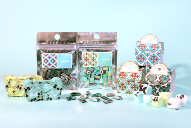 歯磨き粉なんて言わせない！刺激MAXな上級者向けから食べやすい入門者向けまで　全5種　PAPABUBBLEのチョコミントシリーズ　4月24日より発売