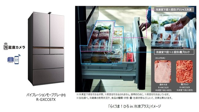 「らくうま！ひろin冷凍プラス」採用の冷蔵庫「まんなか冷凍 GXCCタイプ」を発売