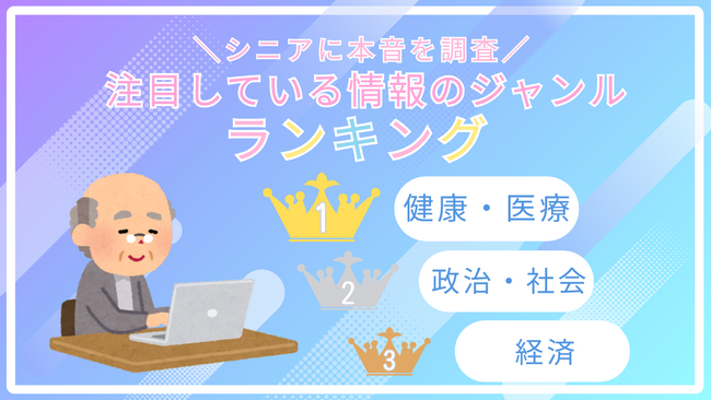 【シニアマーケティングに役立つ調査結果】シニアが注目している情報ジャンルをランキング形式で発表！