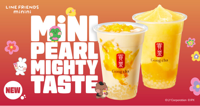 新商品「マンゴーミニパール」と “ミニ” つながりで出会った！　 Gong cha with LINE FRIENDS minini スタート！