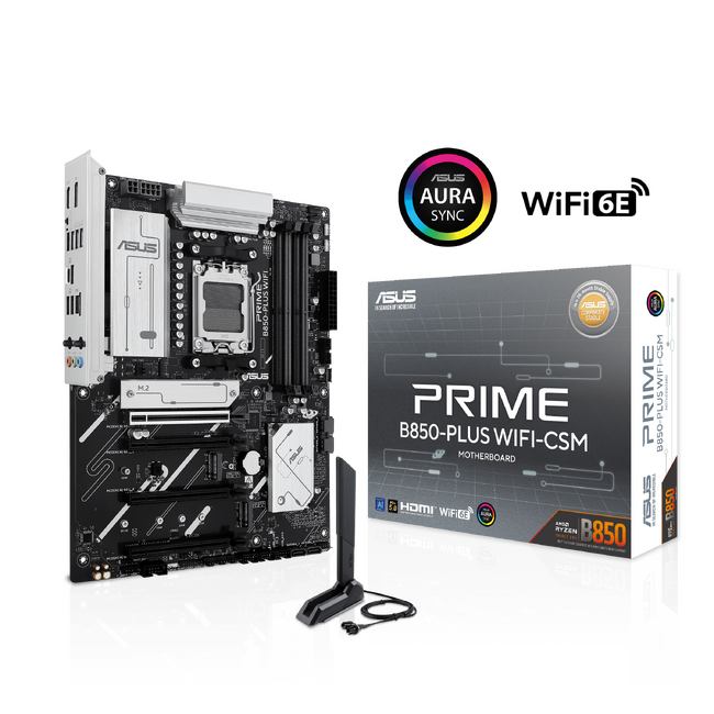 ASUSより、PRIMEシリーズのAMD AM5ソケットB850チップセット搭載マザーボード「PRIME B850-PLUS WIFI-CSM」を発表