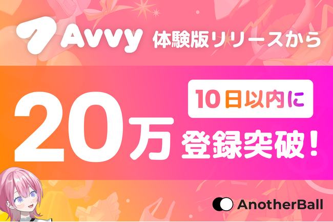 VTuberアバター作成アプリ「Avvy」、体験版リリース10日以内で20万登録を突破