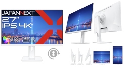JAPANNEXTが27インチ IPSパネル搭載 USB-C給電対応の4K液晶モニター(ホワイト)をAmazon限定 35,980円で4月18日(金)に発売