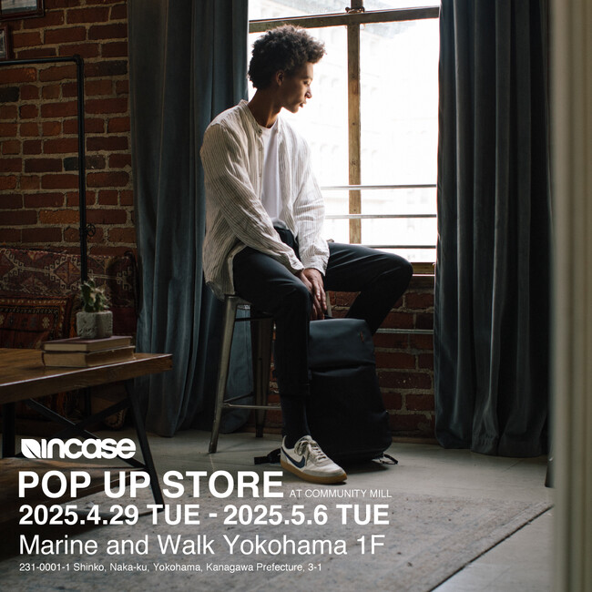 みなとみらい初開催！4/29(火)-5/6(火)までの期間中 Marine and Walk Yokohama1FのCOMMUNITY MILLにて「Incase POP UP STORE」をオープン