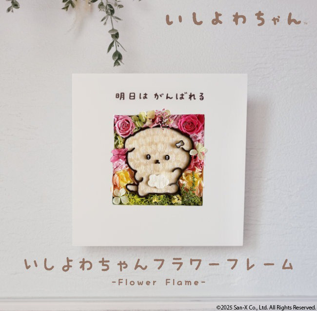 眺めるだけで癒されそう！？意志が弱いイヌの人気キャラクター「いしよわちゃん」を、飾って愛でられるフラワーフレーム