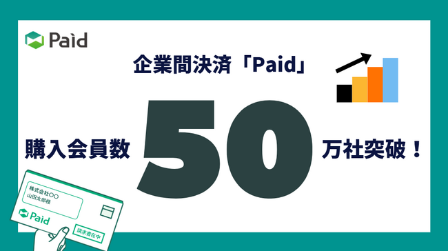 企業間決済「Paid」、購入会員数50万社突破！