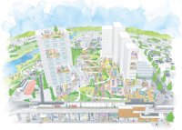 京王多摩川駅前の開発プロジェクト　賃貸住宅・福祉棟が２０２５年５月着工