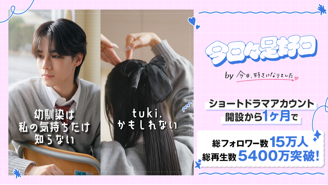 「ABEMA」恋愛リアリティーショー『今日、好きになりました。』のショートドラマアカウント『今日々是好日』開設から1か月で総再生数5400万、総フォロワー数15万人を突破