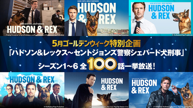 【アクションチャンネル】GWは、スーパーワンコ・レックスの活躍をイッキ観！「ハドソン＆レックス」全6シーズン・100話を一挙放送！“ワン！”のつく 5月1日 朝6時スタート！