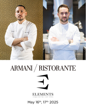 【アルマーニ / リストランテ】「ARMANI / RISTORANTE」 x 「Elements, inspired by Ciel Bleu」4 Hands Dinnerを開催