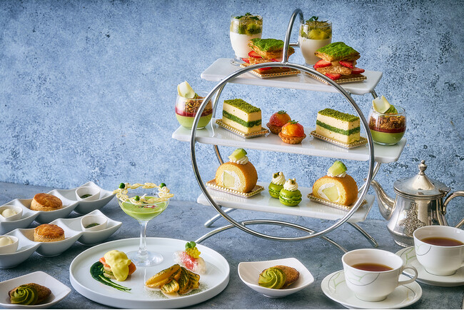 【ホテルオークラ東京ベイ】ピスタチオ、抹茶、メロンなどグリーンがテーマの『アフタヌーンティー ～新緑～』を5月に提供