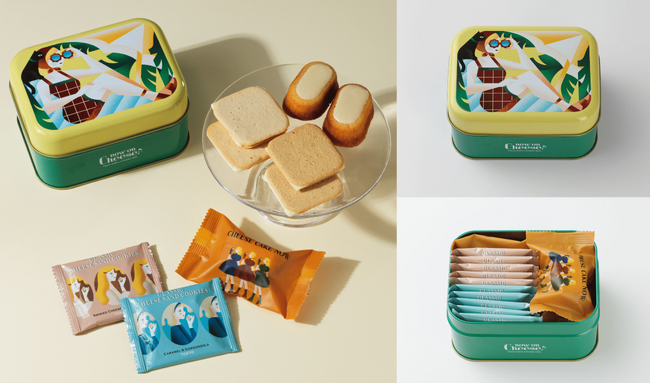 チーズスイーツ専門店「Now on Cheese♪（ナウ オン チーズ）」から爽やかな夏季限定デザインのギフト缶が登場。大人気ラングドシャサンドのサイズアップアソートも同時販売開始。