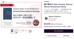 日本のスタートアップ・セクハラ研究に関するクラウドファンディングが成功！支援者112名により無料公開が実現
