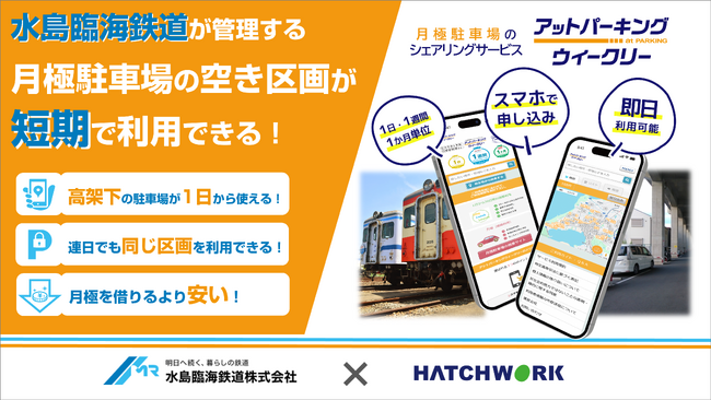 水島臨海鉄道が管理する月極駐車場で短期貸しを本格開始