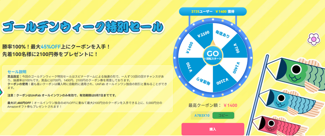 人気オールインワンが37460円OFFで購入可能「UniFabゴールデンウイーク特別セール」開催！　4月28日~5月7日