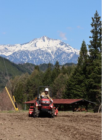 【飛騨高山・岐阜県高山市】雪解け進む笠ヶ岳に白馬現る