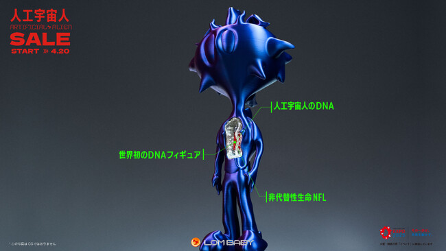 【命を宿すフィギュア】生命科学より誕生した「DNAフィギュア」をEXPO2025 大阪・関西万博で超数量限定販売「人工宇宙人AA」「DNAカプセル」LOM BABY by Transeeds Inc.