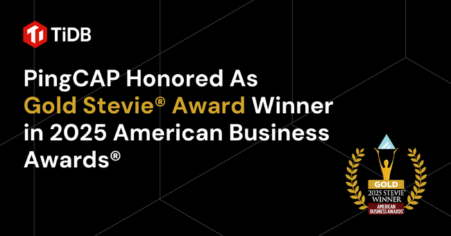PingCAP、米国最高のビジネスアワードAmerican Business Awards(R)でGold Stevie賞を受賞