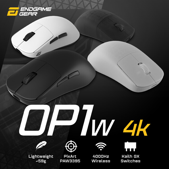 4Kポーリングレート対応のワイヤレスゲーミングマウス Endgame Gear「OP1w 4K」を5月1日発売
