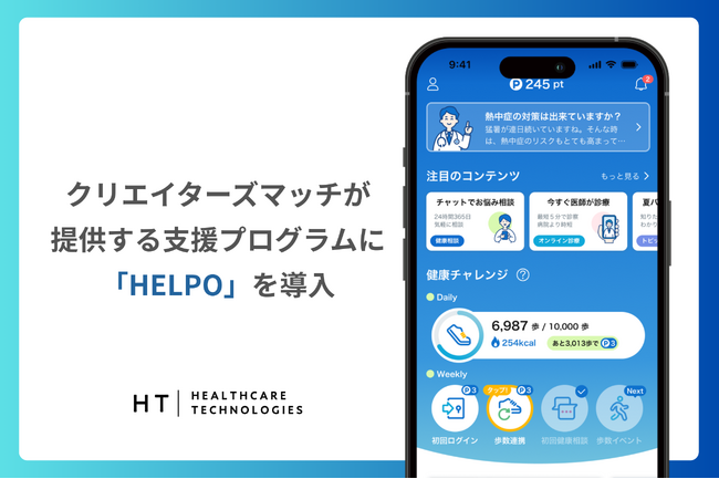 クリエイターズマッチが提供するクリエイター支援プログラムに「HELPO」を導入