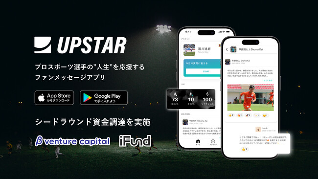 プロスポーツ選手の“人生”を応援するファンメッセージアプリ「UPSTAR」、シードラウンド資金調達を実施