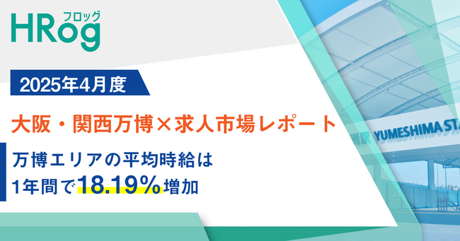 万博エリアの平均時給は1年間で18.19％増加【大阪・関西万博×求人市場レポート】