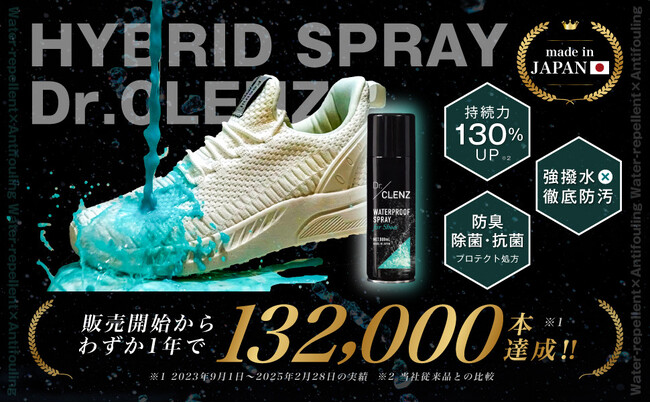 Amazonでファッションカテゴリ1位を獲得！従来品の130％の持続力を持つ「Dr.CLENZ（ドクタークレンズ）」の防水スプレー