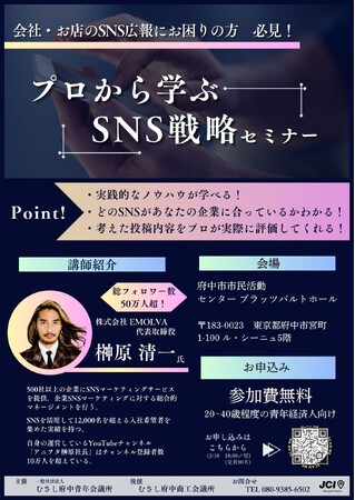 【むさし府中発！】経営者に向けた「プロから学ぶSNS戦略セミナー」に代表・榊????原清一が講師として登壇しました