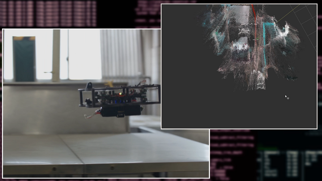 精密誘導IoT技術でドローンやロボットの施設内自動運用をcm単位で制御。さらにリアルタイムでのデジタルツイン生成技術により、次世代施設管理の実現へ２.