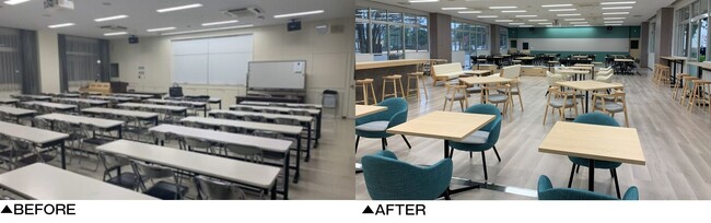 学校の魅力を高める新たな学び合いの場”ラーニング・コモンズ”をデザイン　～不要になったカーテンをアップサイクルし、室名のサインも制作～