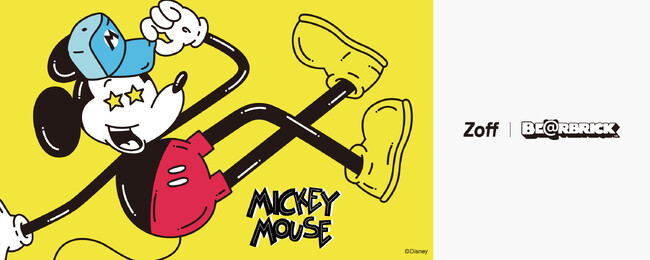 メガネブランド「Zoff」から、ミッキーマウスモチーフのオリジナルフィギュアがセットになったサングラス、「Zoff｜MICKEY MOUSE BE@RBRICK」が登場