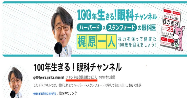 眼科系YouTuber No.1!【100年生きる!眼科チャンネル】登録者30万人達成!