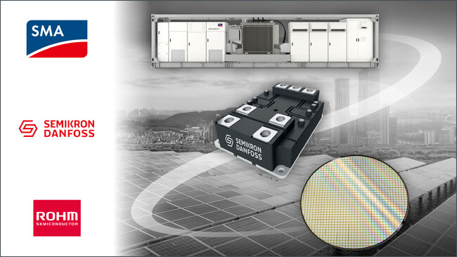 ロームの最新2kV SiC MOSFETを搭載したセミクロンダンフォスのモジュールが、SMAの太陽光システムに採用