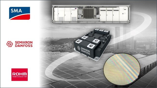 ロームの最新2kV SiC MOSFETを搭載したセミクロンダンフォスのモジュールがSMAの太陽光システムに採用