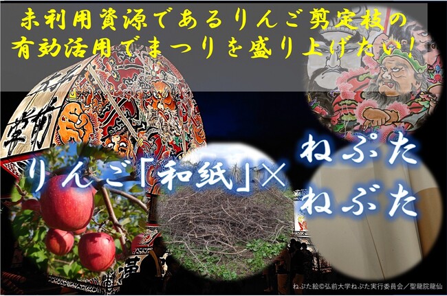 未利用資源のりんご剪定枝を原料にねぷた／ねぶた用の和紙を作製