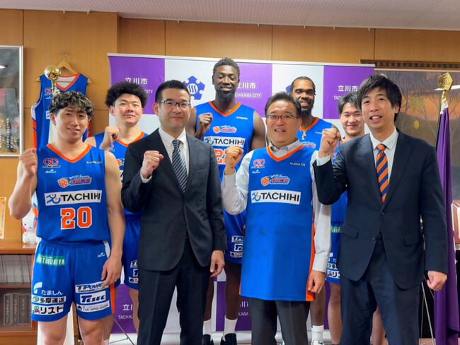 【東京都立川市】立川ダイス 森黄州選手 他６名が立川市長を表敬訪問しました