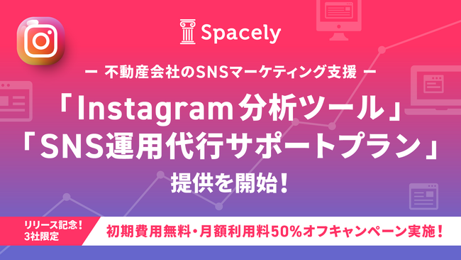【 特別キャンペーンも実施！】不動産会社のSNSマーケティング支援を目的とした業界特化型インスタグラム分析ツールとSNS運用代行サポートプランの提供を開始！