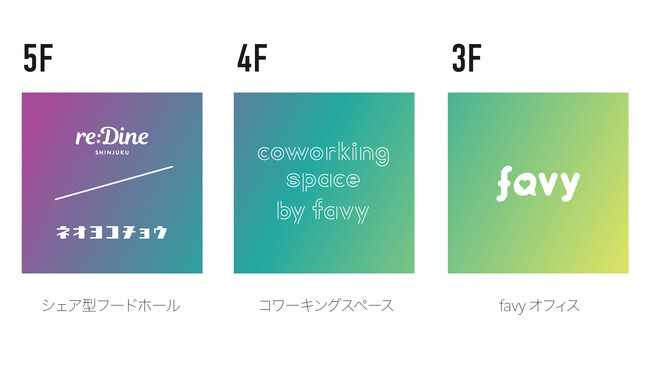 favy：新宿駅徒歩5分の「シェアオフィス×シェア型フードホール」施設名称が決定。6/18に全館オープン
