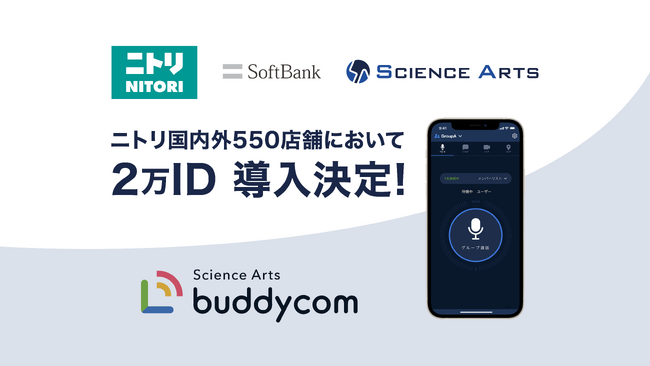 ニトリ 国内外550店舗においてBuddycom 2万ID導入決定!